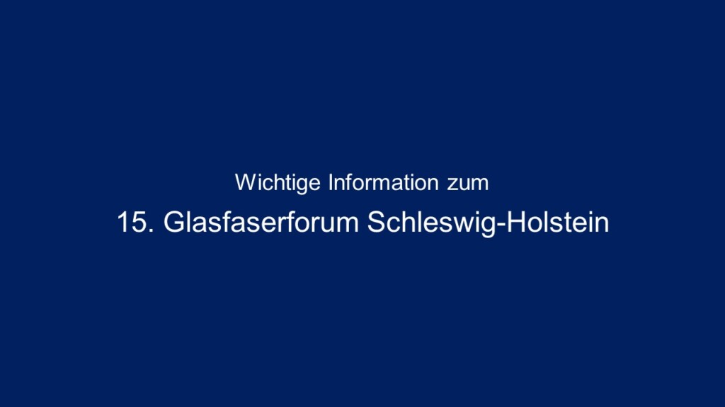 Absage des Glasfaserforums 2023